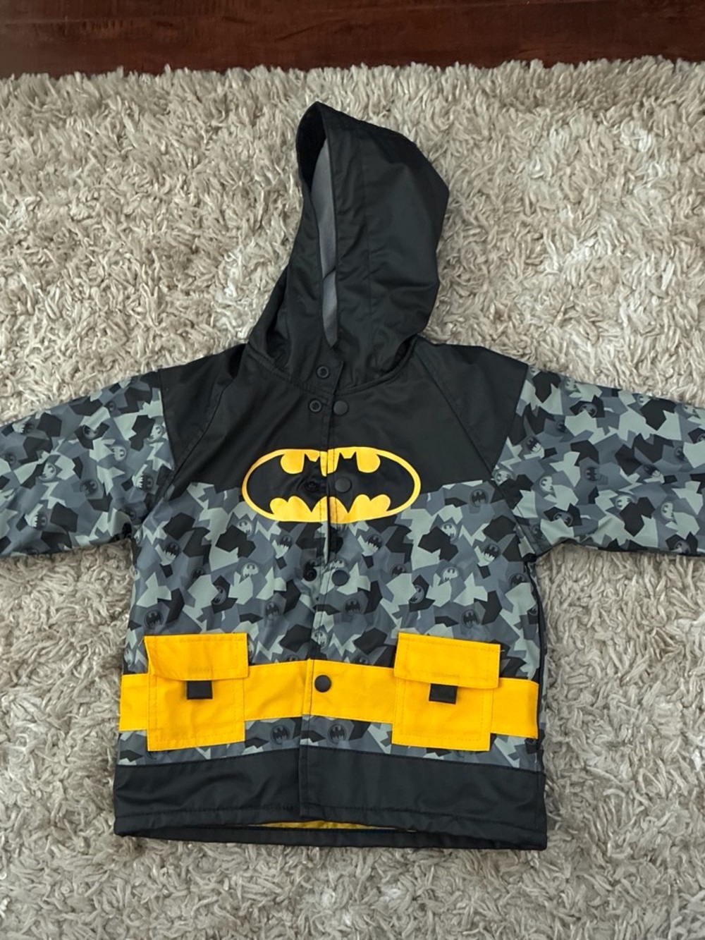 Batman Hooded Kids Jacket - Black & Yellow